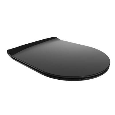 AMARO SLIM UF/DUROPLAST YAVAŞ KAPANIR TAK ÇIKAR KLOZET KAPAĞI PARLAK SİYAH - 2