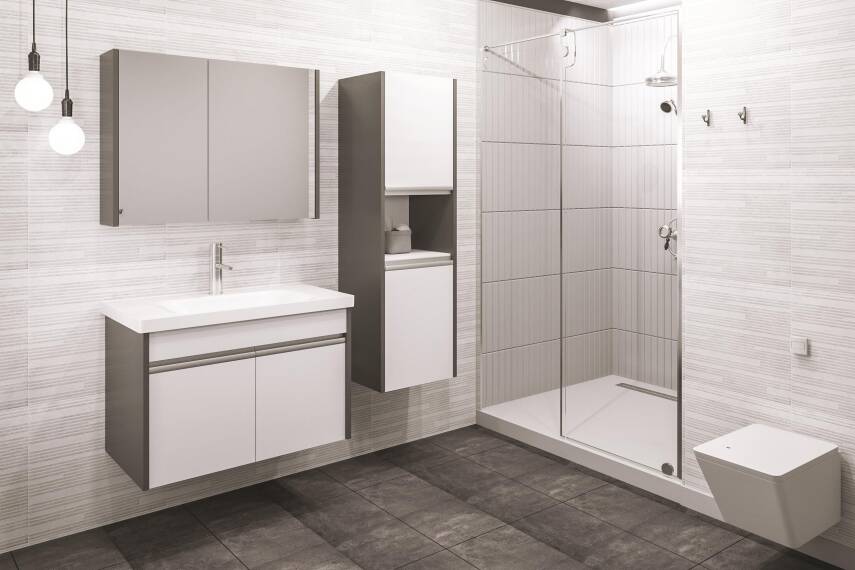 Aquanil Aden 80 Aynalı Banyo Dolabı - 1