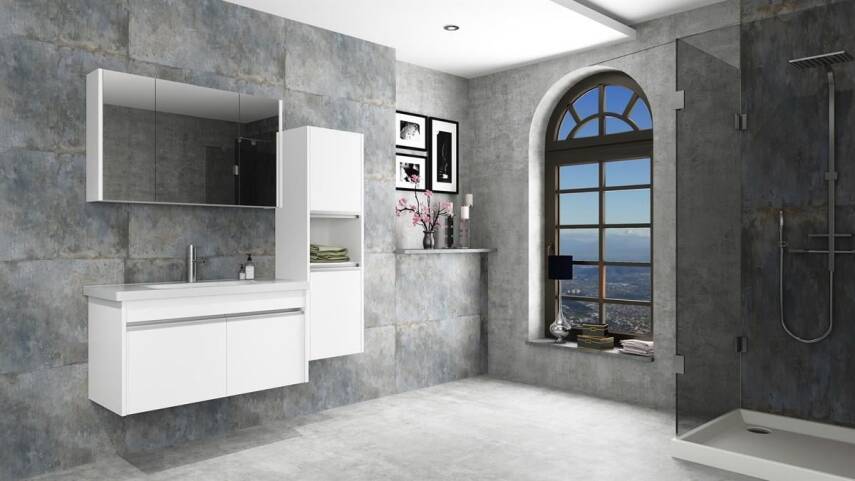 Aquanil Begonya 100 Aynalı Banyo Dolabı - 1