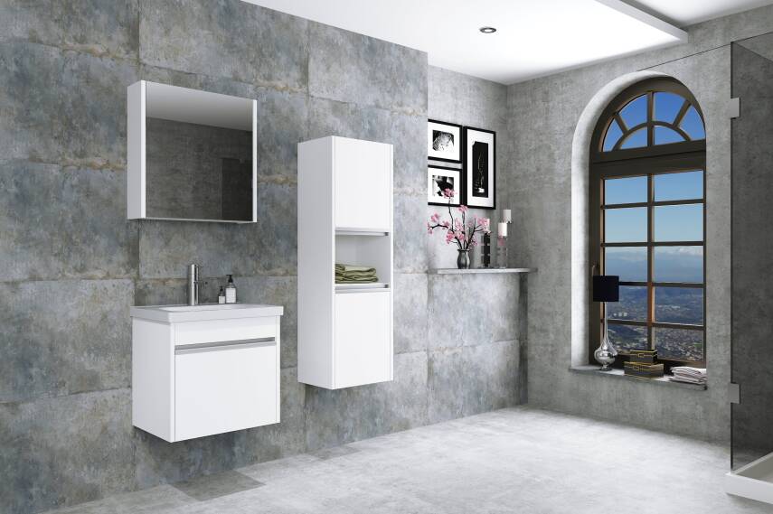 Aquanil Begonya 55 Aynalı Banyo Dolabı - 1