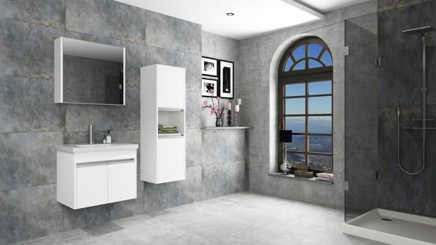 Aquanil Begonya 65 Aynalı Banyo Dolabı - 1