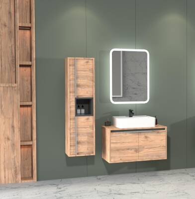 Aquanil Camaro 80/145/225 Aynalı Banyo Dolabı - 1