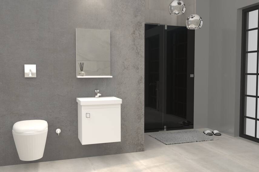 Aquanil Micra 50 Aynalı Banyo Dolabı - 1