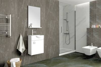 Aquanil Mini 45 Sağ Lavabolu Aynalı Banyo Dolabı - Aquanil