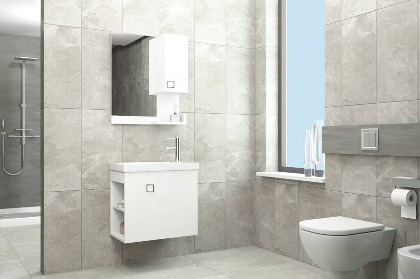 Aquanil Poly 60 Aynalı Banyo Dolabı - 1