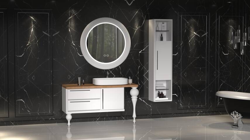 Aquanil Prestige 140 Aynalı Banyo Dolabı - 1