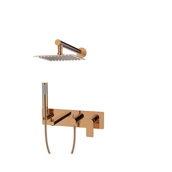 Bien Water Flowbox Sistemleri Ankastre Banyo Bataryası Yatay 3F Rose Gold - 1