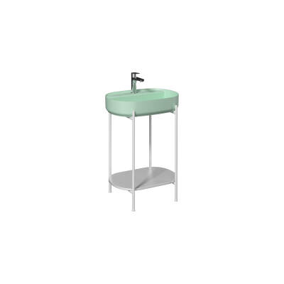 Puno 60cm Lavabo Ünitesi Beyaz-Mint (Lavabo Dahil) - Isvea
