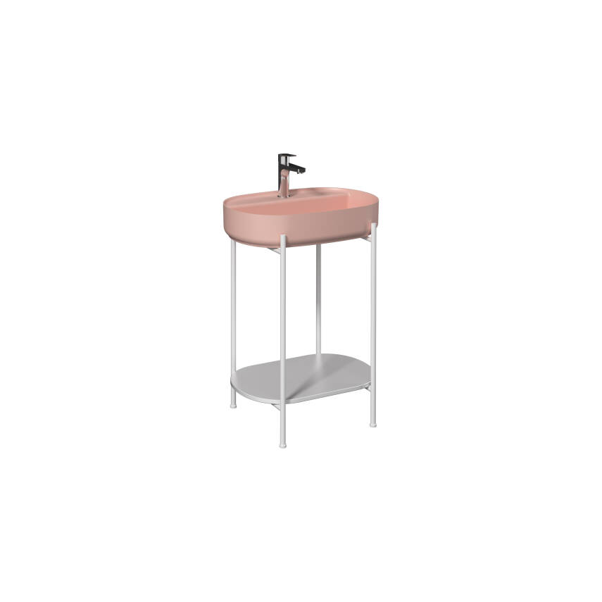 Puno 60cm Lavabo Ünitesi Beyaz-Somon (Lavabo Dahil) - 1