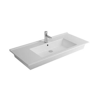 Silver Slim 80cm Batarya Delikli Etajerli Lavabo - Newarc