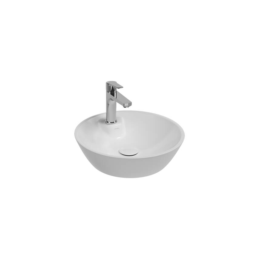SistemaY Soft Tezgah Üzeri Lavabo Batarya Delikli 45 cm Beyaz - 1