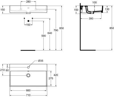 Strada Çanak Lavabo, 70 cm - 2
