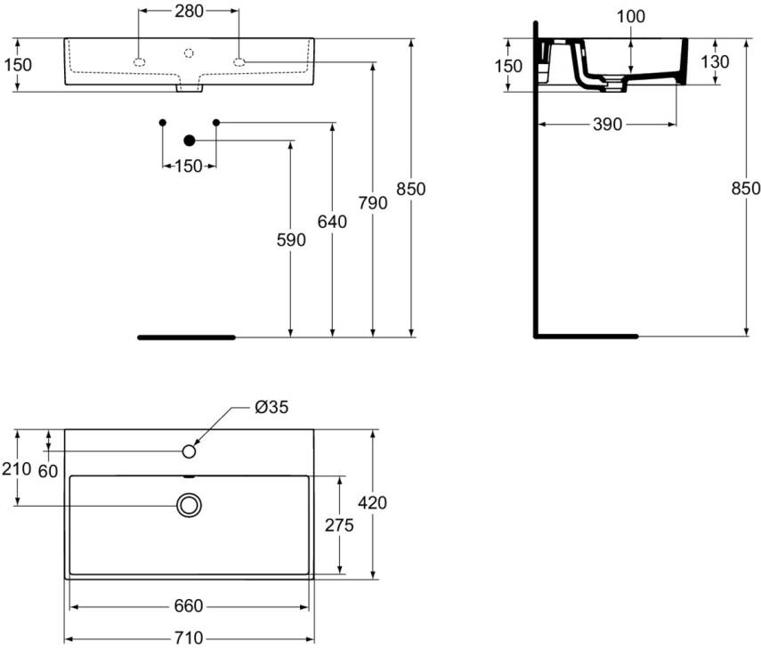 Strada Çanak Lavabo, 70 cm - 2