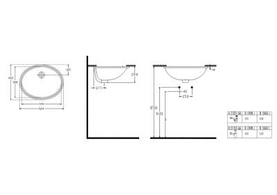 Strada O Tezgah Altı Lavabo 52cm - 2